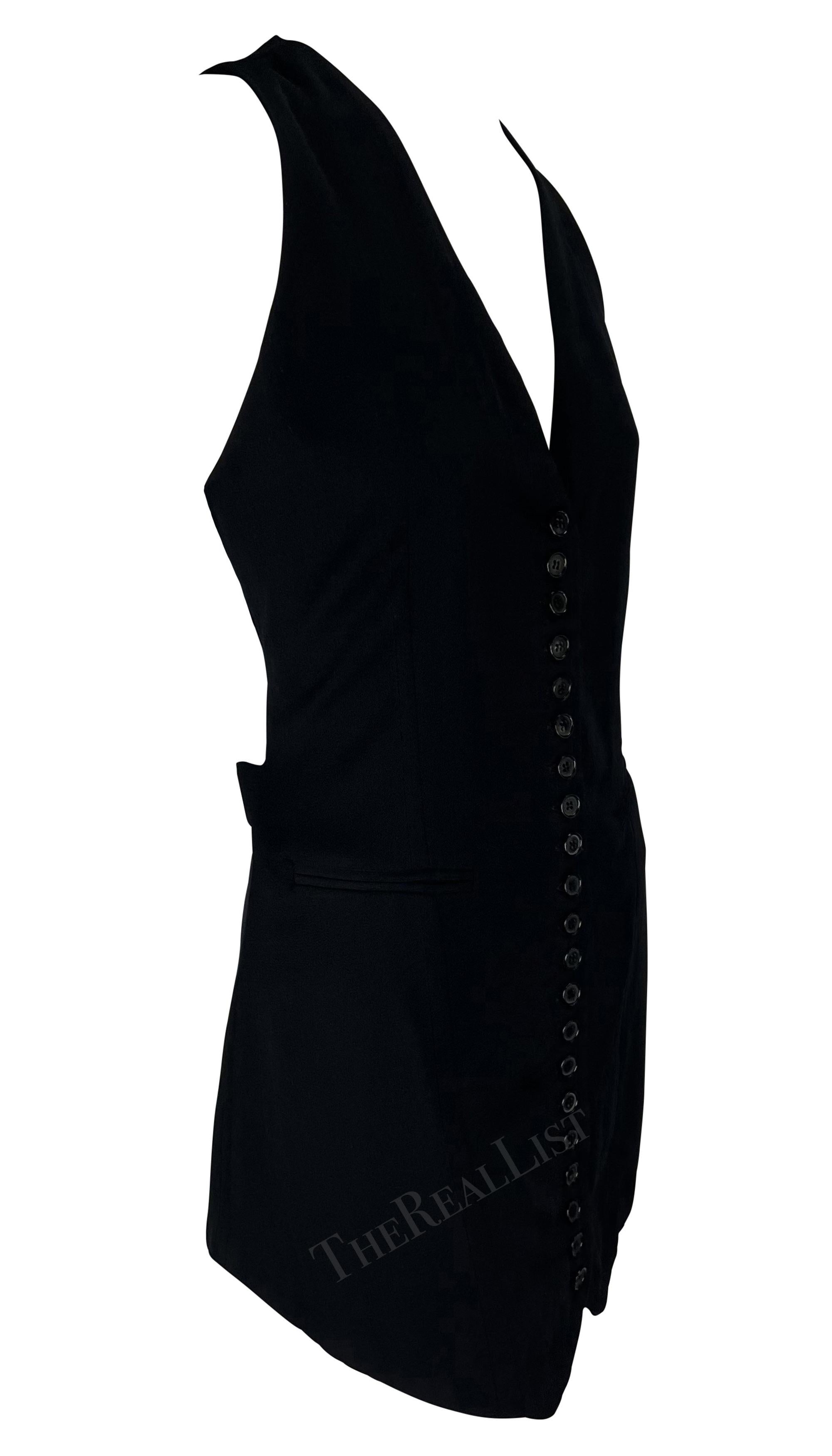 S/S 1990 Norma Kamali Runway Button Down Vest Style Mini Dress 2