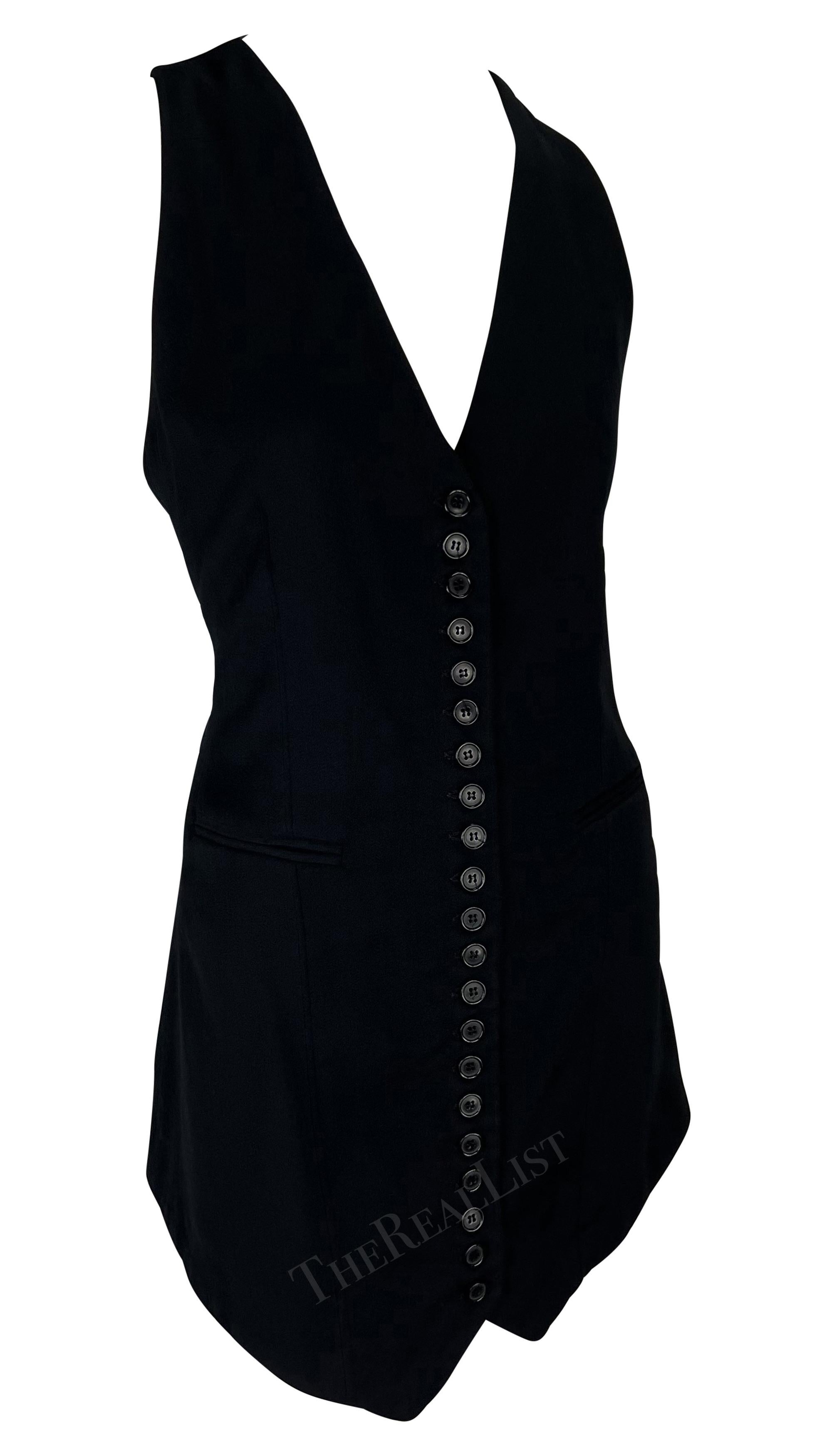 S/S 1990 Norma Kamali Runway Button Down Vest Style Mini Dress 3