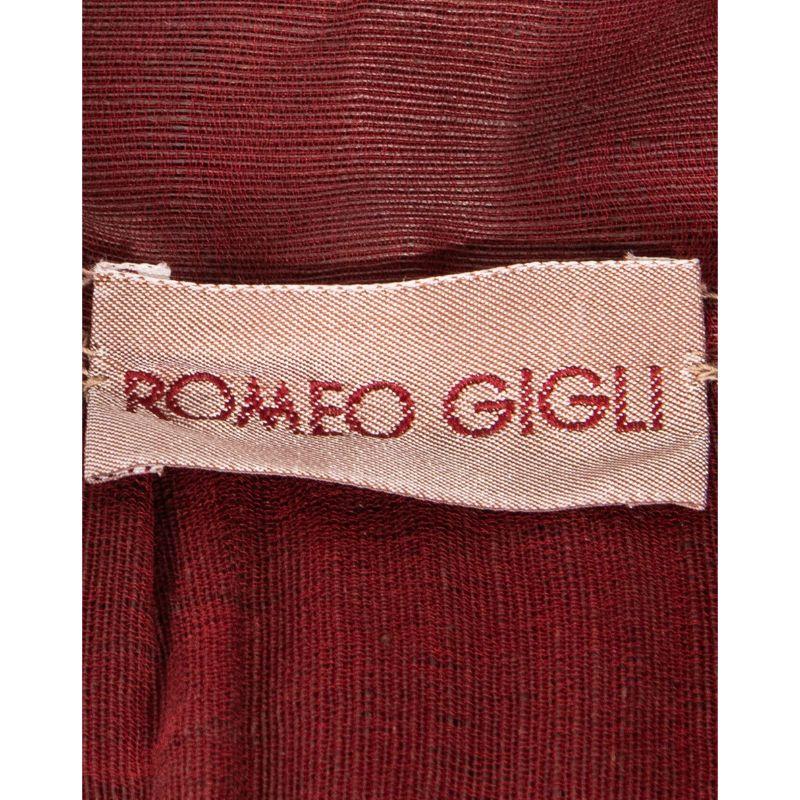 Women's S/S 1990 Romeo Gigli S/S Burgundy Tiered Midi Skirt