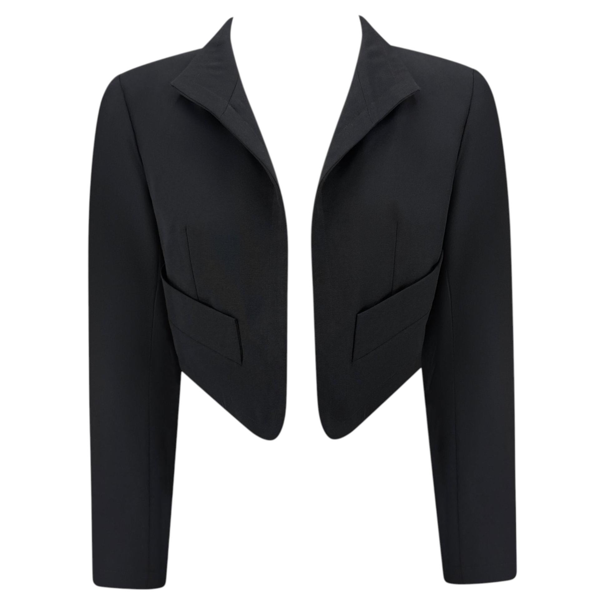 S/S 1990 Yves Saint Laurent – Kurze, übergroße Bolero-Jacke mit goldenen Knöpfen, Größe FR34