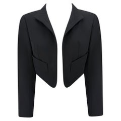 S/S 1990 Yves Saint Laurent Gekürzter Bolero Übergroße Jacke mit goldenen Knöpfen
