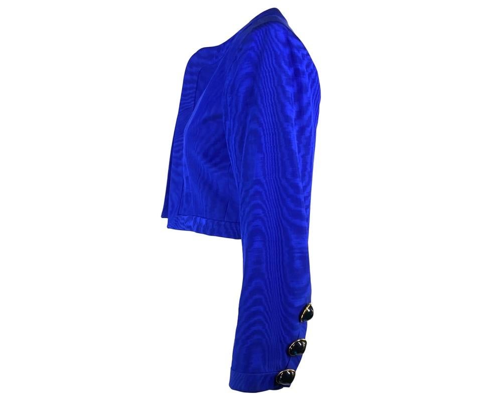 royal blue cropped jacket