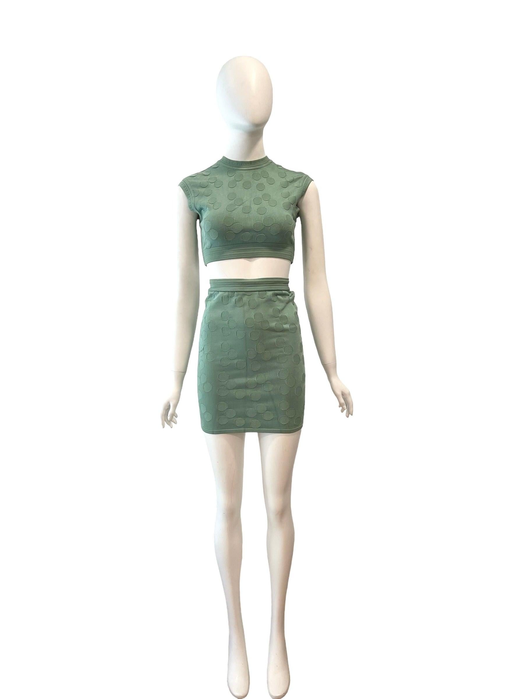 Gray S/S 1991 Alaia Mini Skirt and Top set For Sale