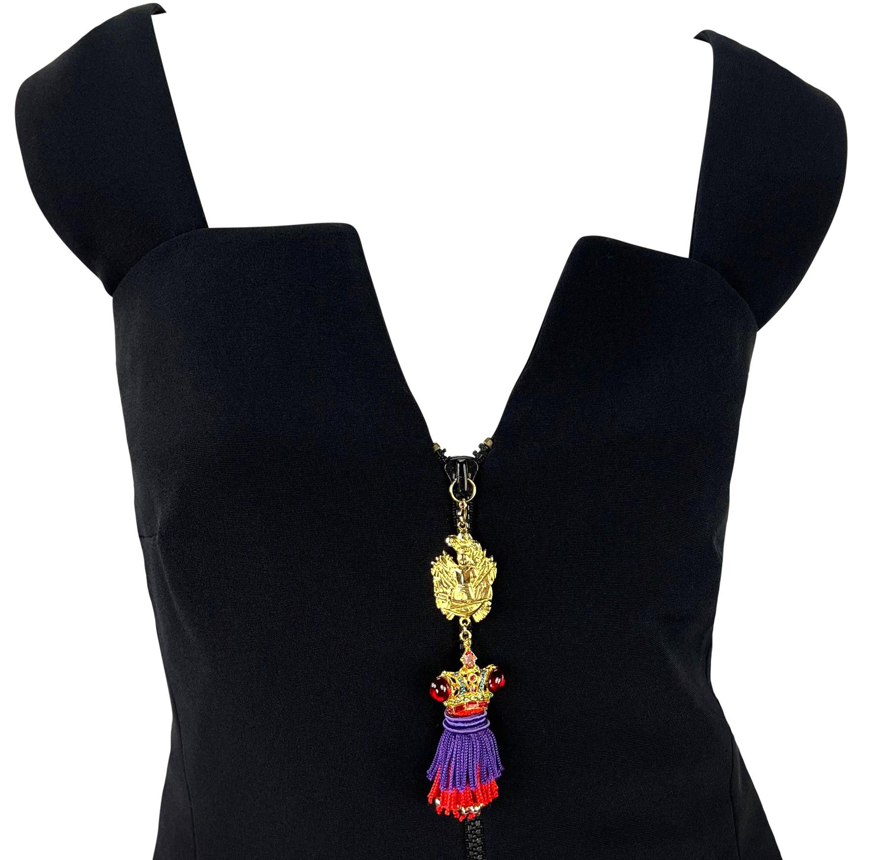 Women's S/S 1991 Atelier Versace Haute Couture Runway Mini Dress Rhinestone Tassel Set For Sale