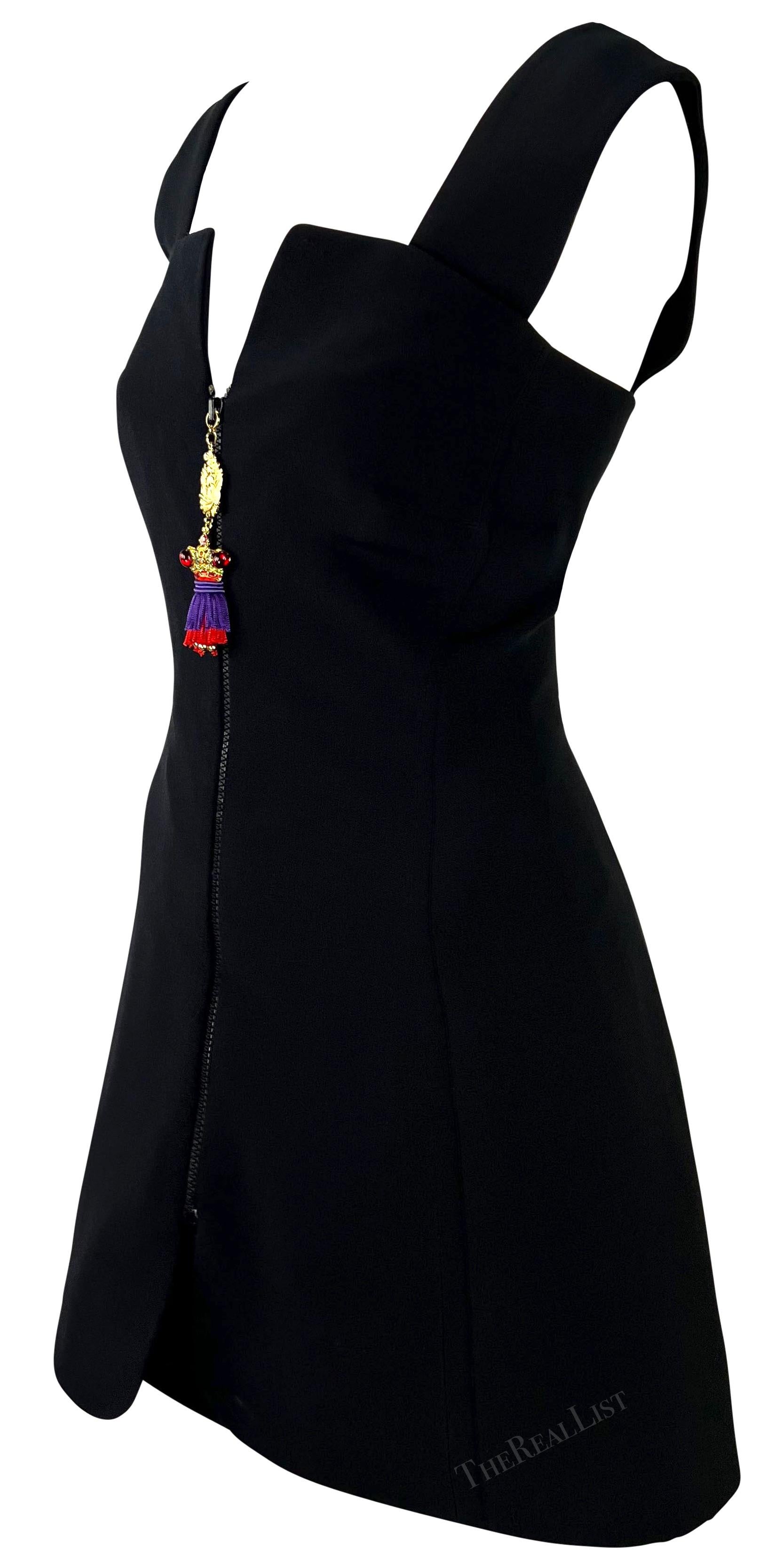 S/S 1991 Atelier Versace Haute Couture Runway Mini Dress Rhinestone Tassel Set For Sale 2