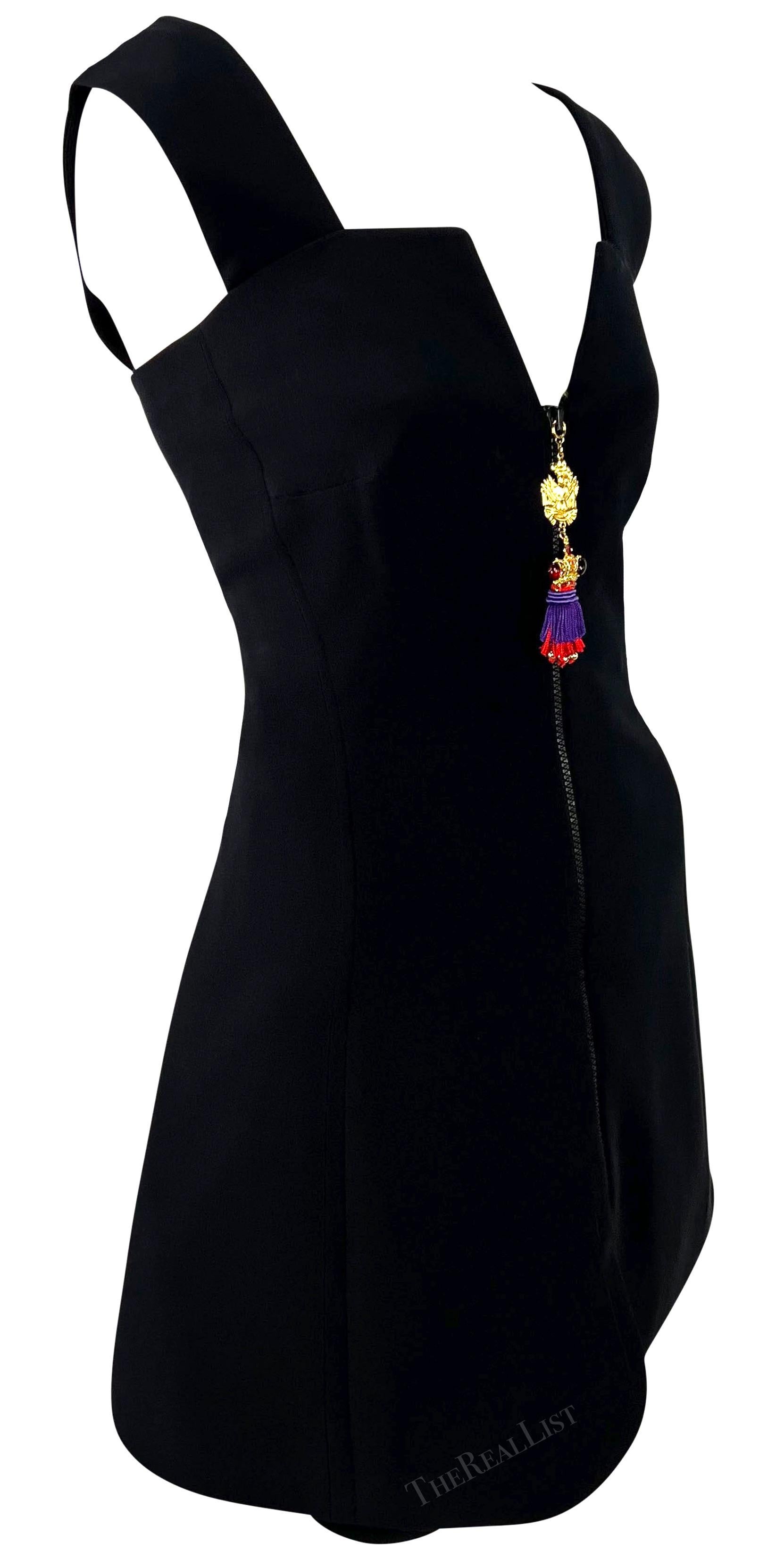 S/S 1991 Atelier Versace Haute Couture Runway Mini Dress Rhinestone Tassel Set For Sale 5
