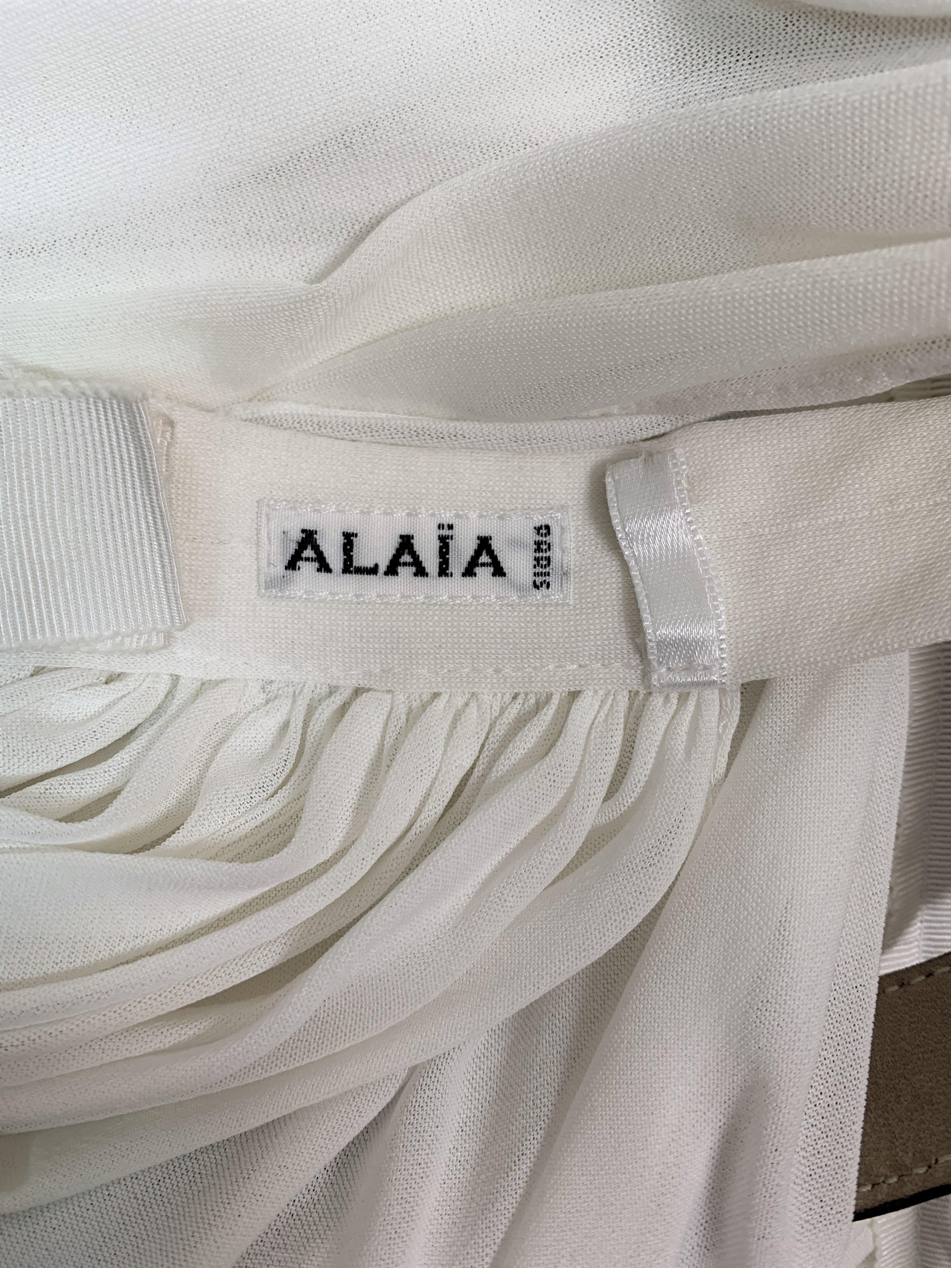 Women's S/S 1991 Azzedine Alaia Runway Retrospective White Grecian Micro Mini Dress