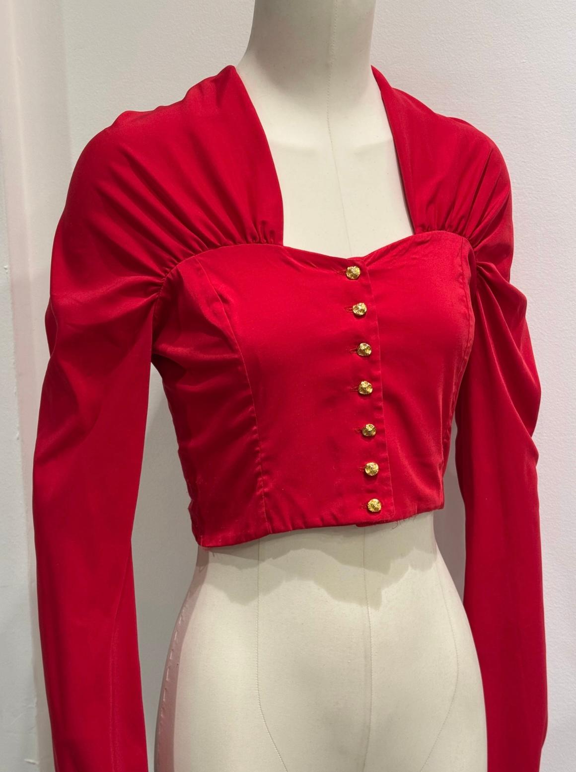 S/S 1991 Dolce & Gabbana pin-up corseted crop top with elongated sleeves In condizioni ottime in vendita a Padova, IT