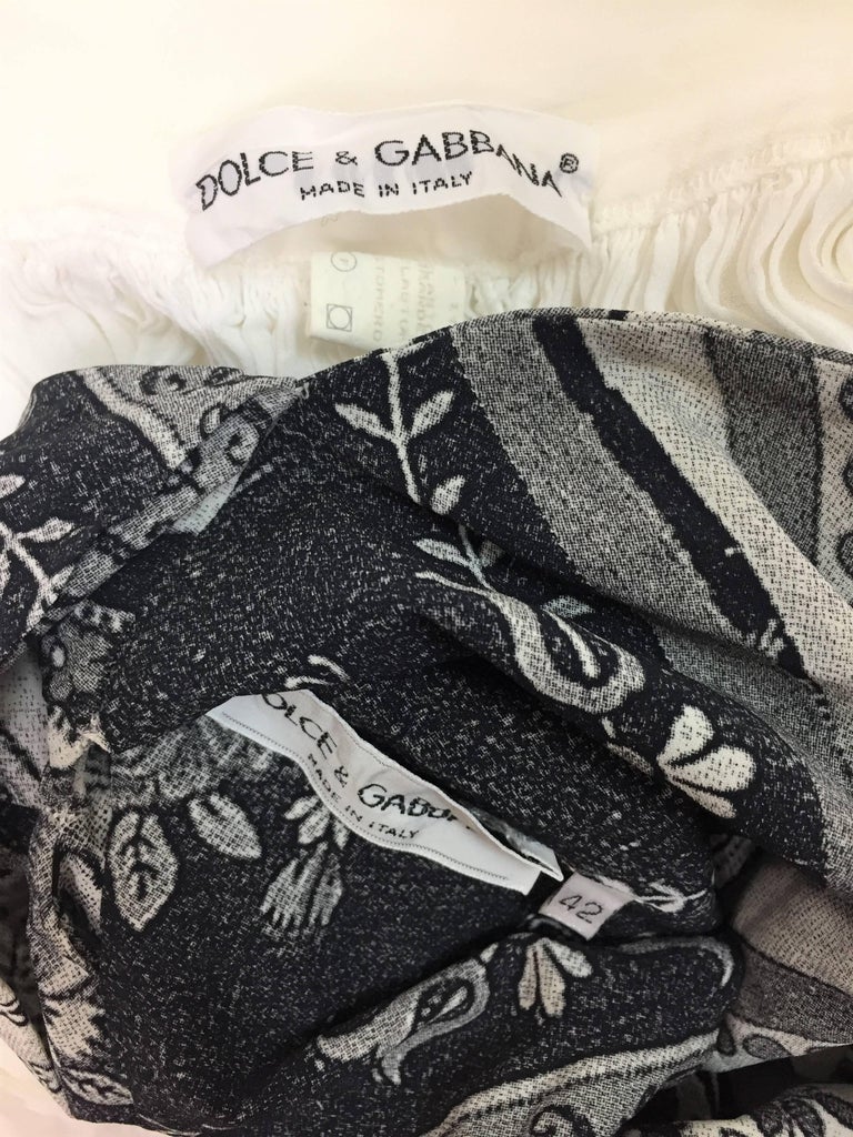 S/S 1991 Dolce and Gabbana Pin-Up White High Waist Mini Skirt and Cut ...
