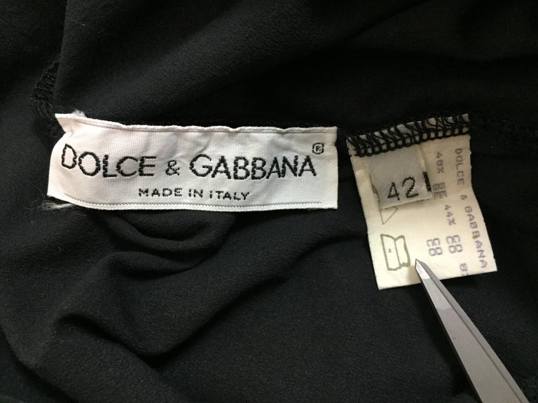 S/S 1991 Dolce and Gabbana Runway Black Bodycon Off Shoulder Mini Dress ...