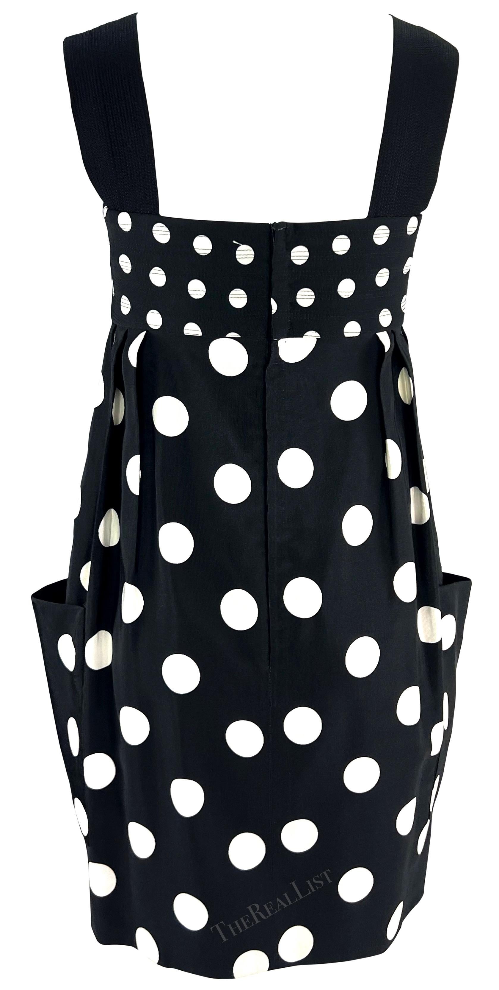 S/S 1991 Gianni Versace Couture Runway Ad Polka Dot Sleeveless Pocket Dress 6