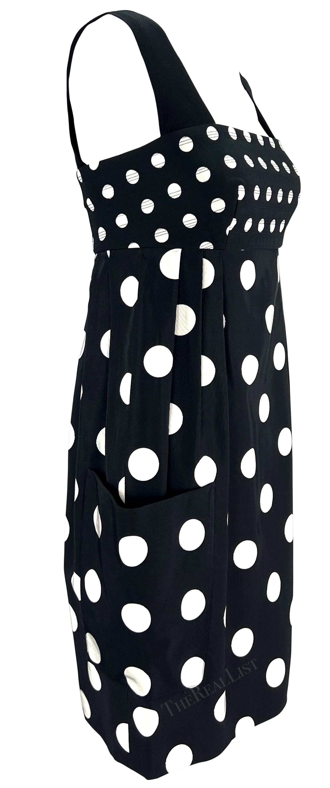 S/S 1991 Gianni Versace Couture Runway Ad Polka Dot Sleeveless Pocket Dress 7