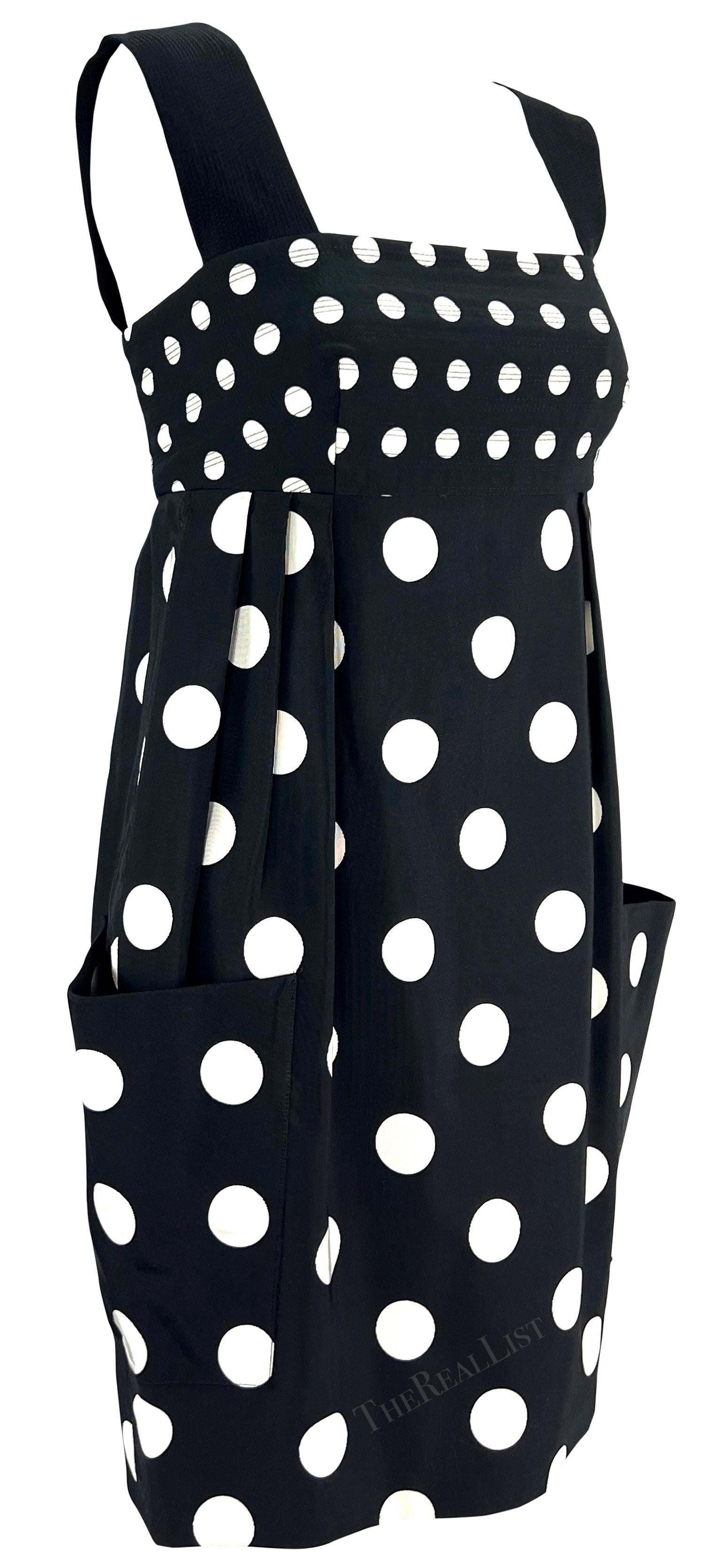 S/S 1991 Gianni Versace Couture Runway Ad Polka Dot Sleeveless Pocket Dress 8