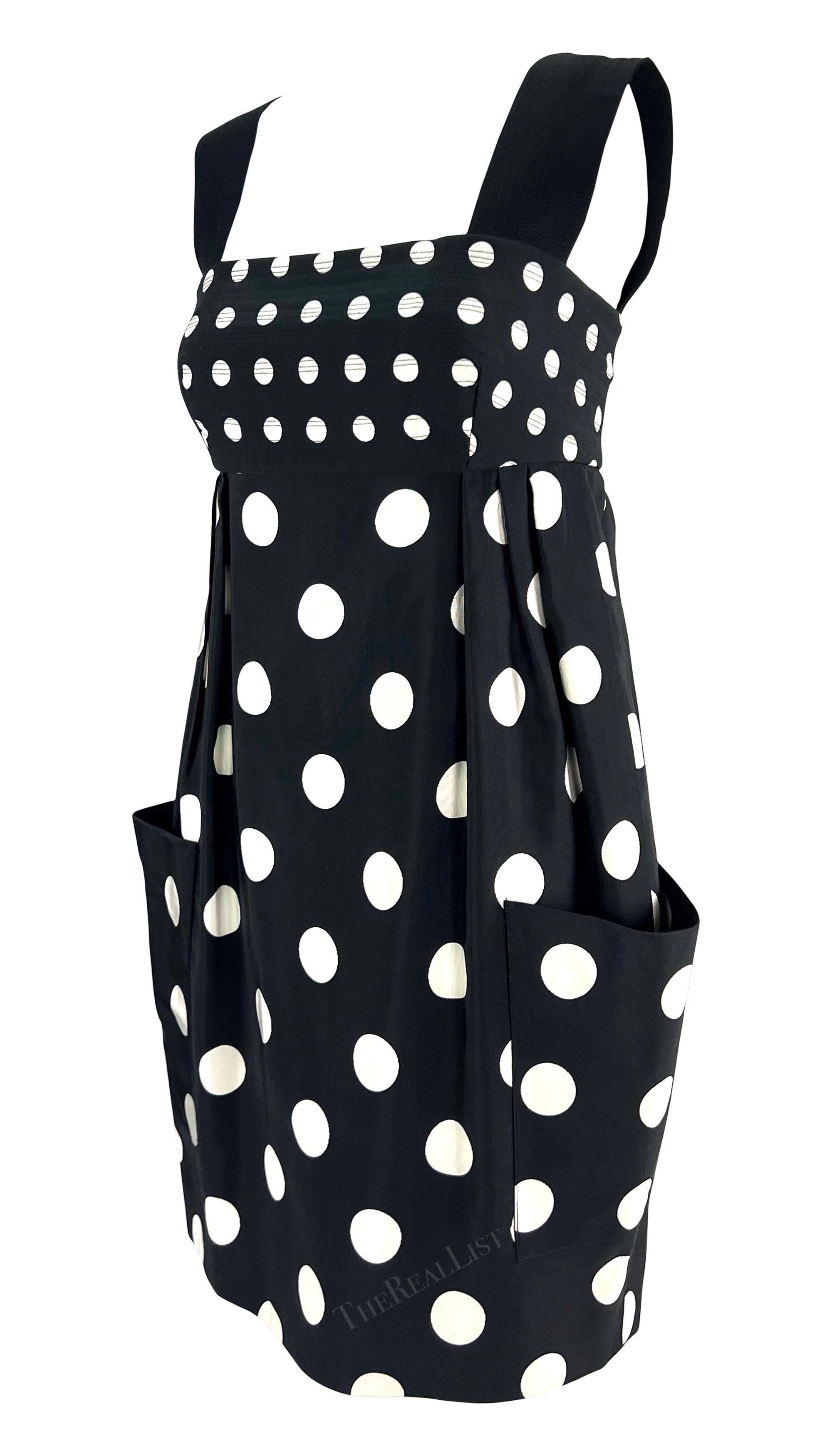 S/S 1991 Gianni Versace Couture Runway Ad Polka Dot Sleeveless Pocket Dress 1