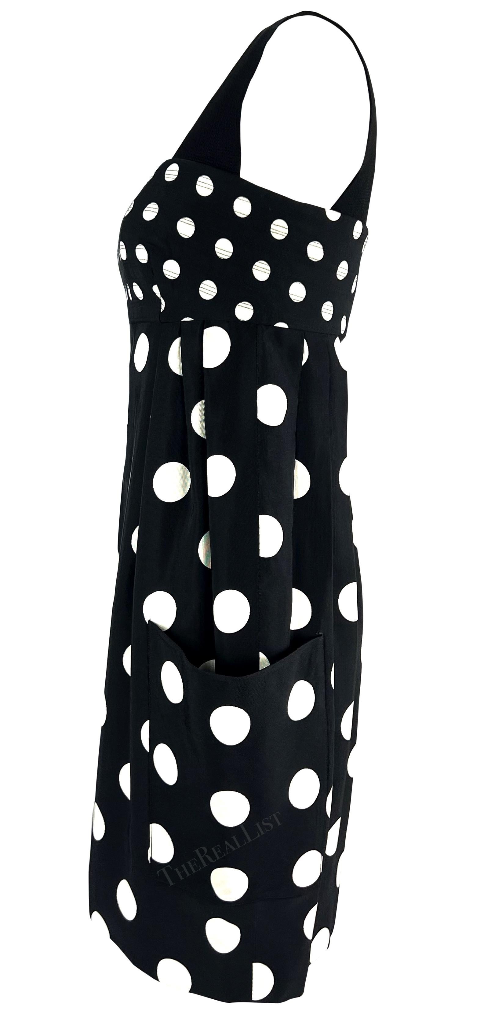 S/S 1991 Gianni Versace Couture Runway Ad Polka Dot Sleeveless Pocket Dress 5