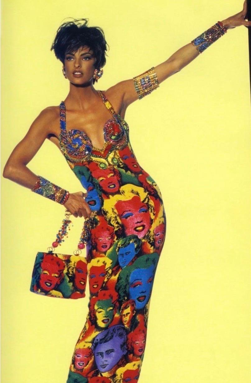 Women's S/S 1991 Gianni Versace Marilyn Monroe James Dean Warhol Printed Skirt For Sale