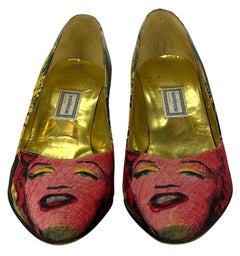 S/S 1991 Gianni Versace Marilyn Monroe Pop Art Warhol Print Escarpins IT38