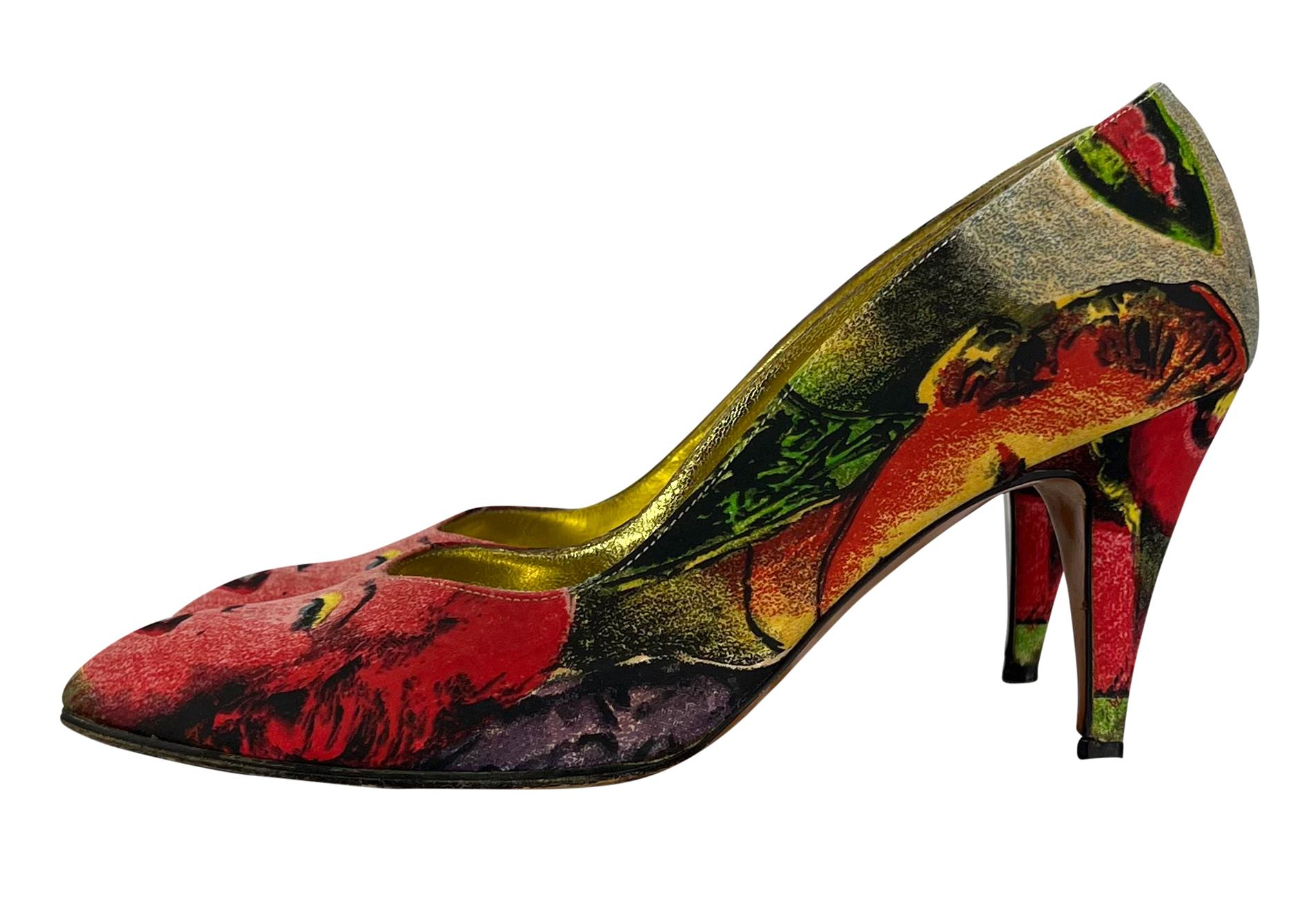 S/S 1991 Gianni Versace Marilyn Monroe Pop Art Warhol Print Escarpins IT38 Pour femmes en vente