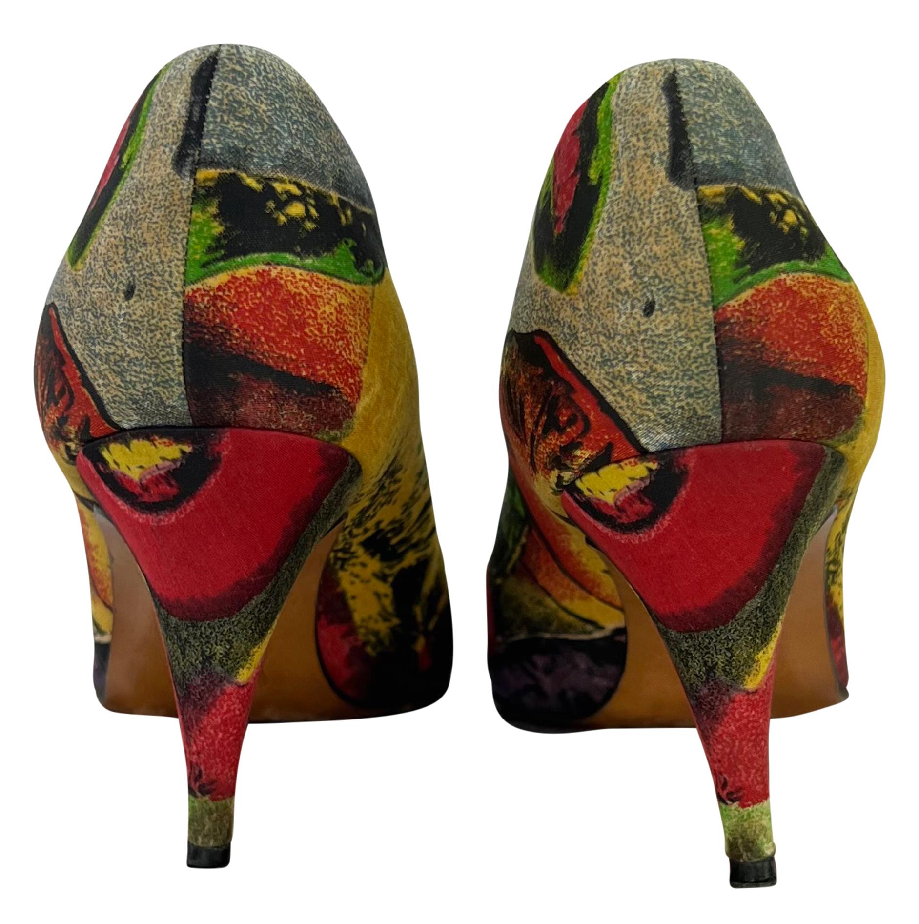 S/S 1991 Gianni Versace Marilyn Monroe Pop Art Warhol Print Escarpins IT38 en vente 1