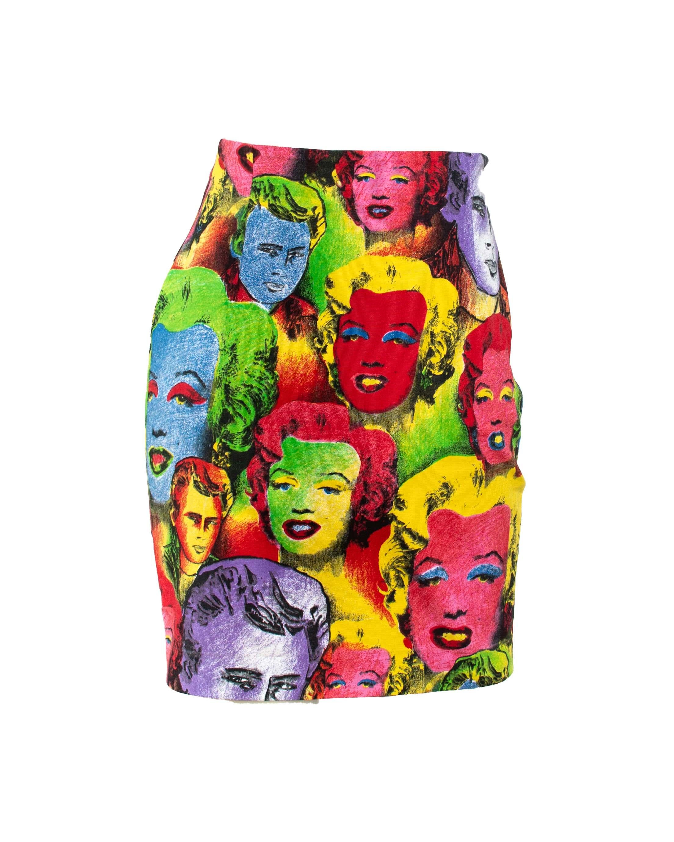 S/S 1991 Gianni Versace Marilyn Monroe Warhol Inspired Print Pop Art Skirt Suit For Sale 3