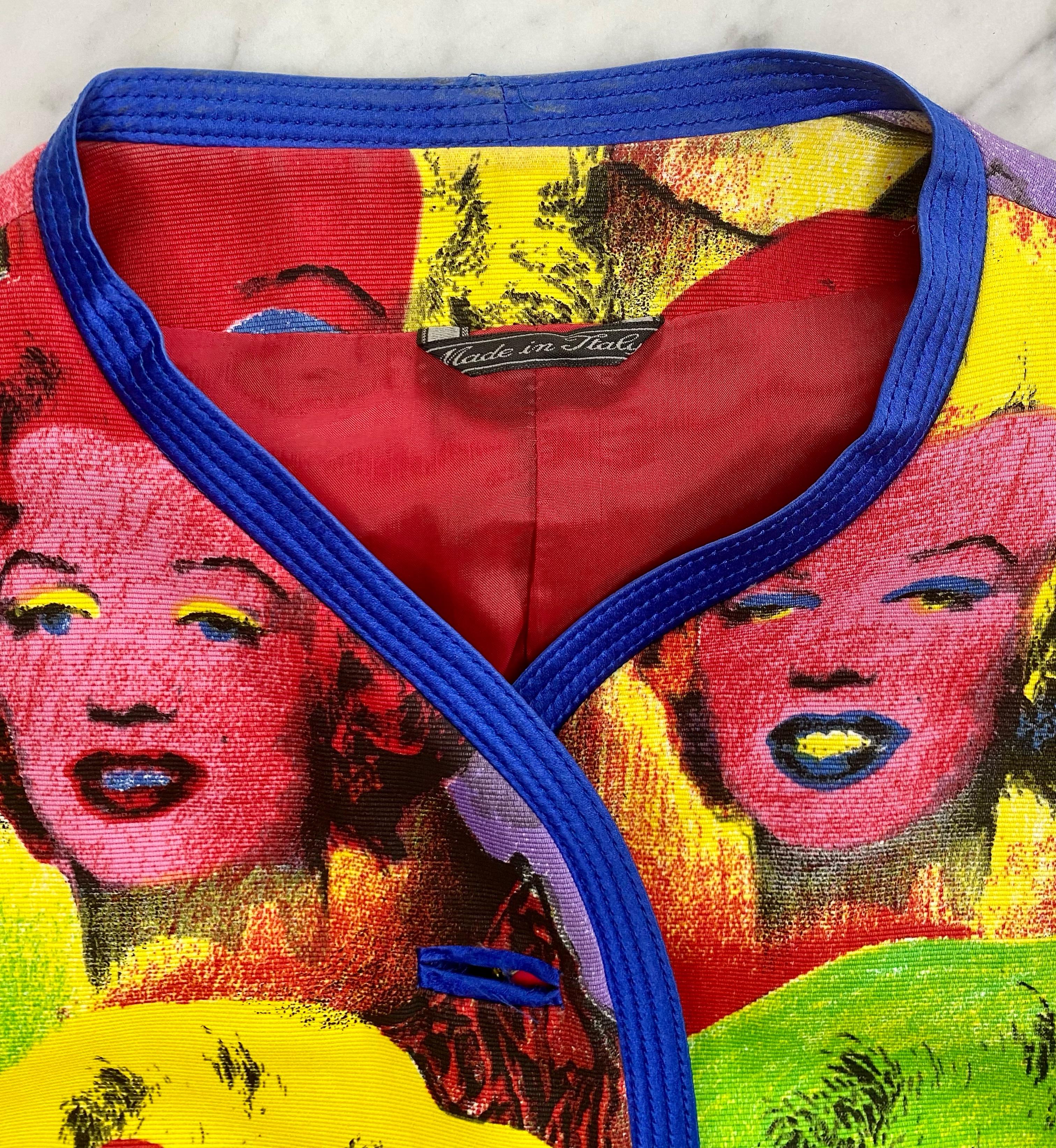 S/S 1991 Gianni Versace Marilyn Monroe Warhol Inspired Print Pop Art Skirt Suit For Sale 4