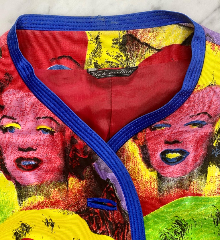 S/S 1991 Gianni Versace Marilyn Monroe Warhol Inspired Print Pop Art Skirt Suit For Sale 6