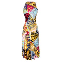 S/S 1991 Gianni Versace Patchwork Pattern Midi Dress