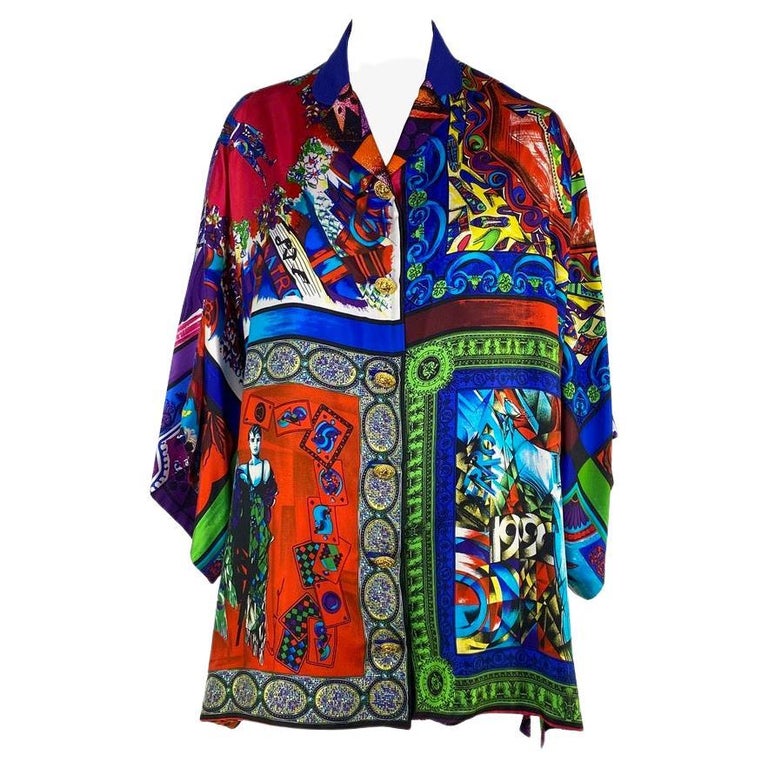 S/S 1991 Gianni Versace Runway Silk Pop Art Print Multicolor Tunic ...