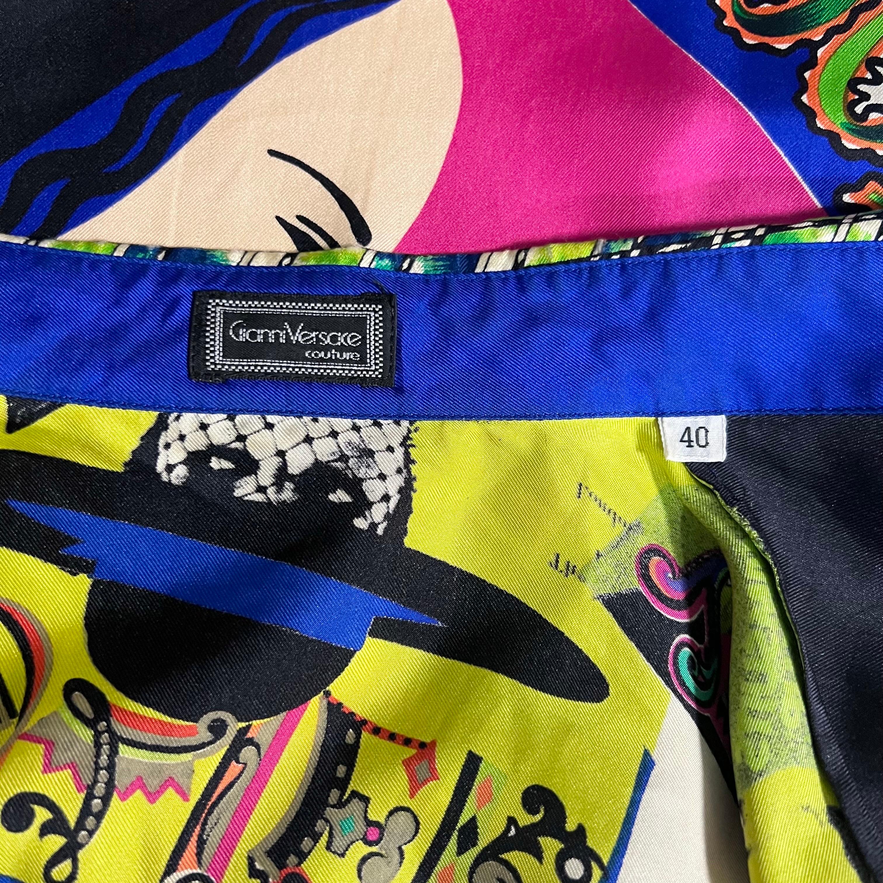 S/S 1991 Gianni Versace Vogue Pop Art Printed Silk Shirt For Sale 13