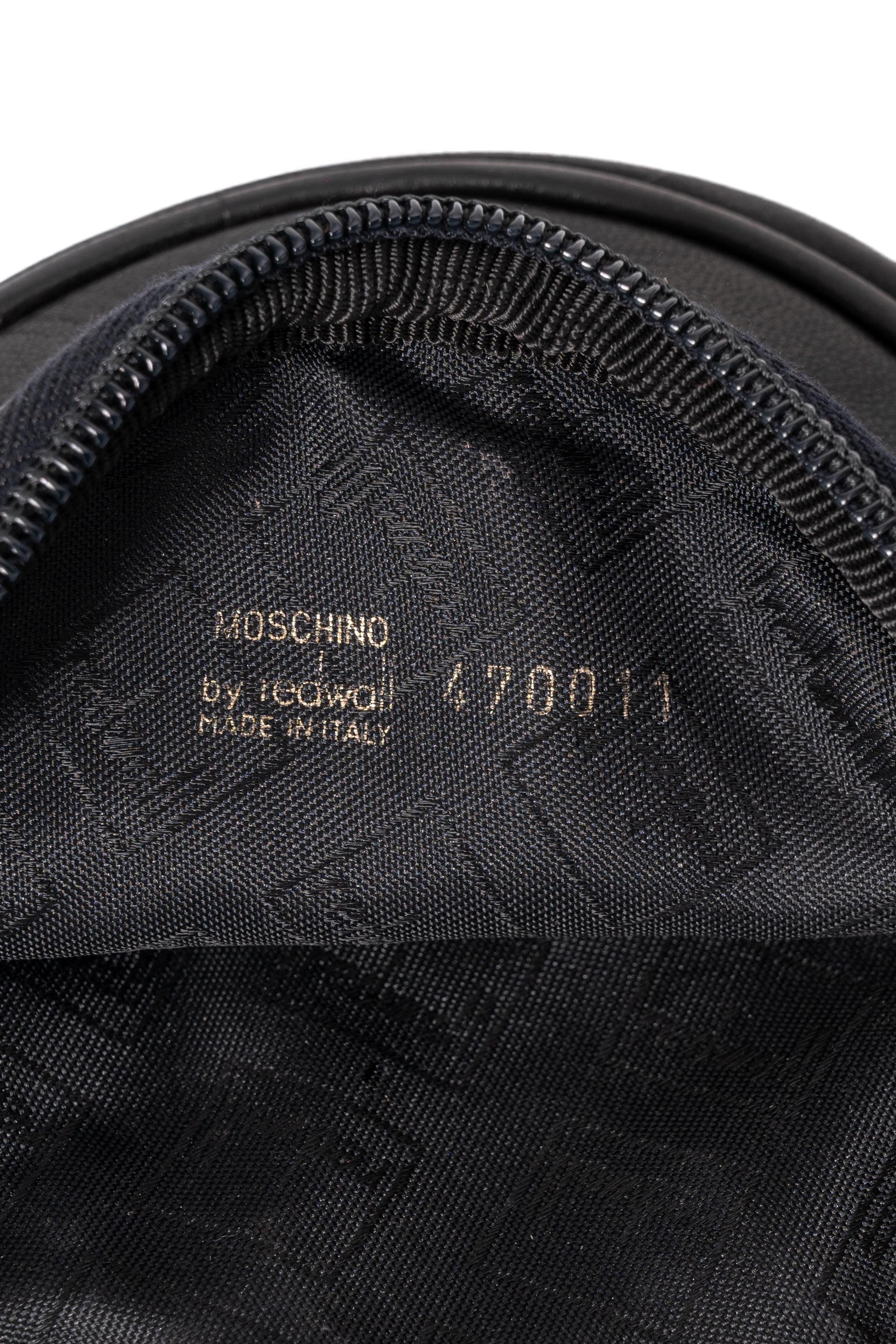 S/S 1991 MOSCHINO Redwall Documented Black Round Flower Appliquéd Leather Purse For Sale 7