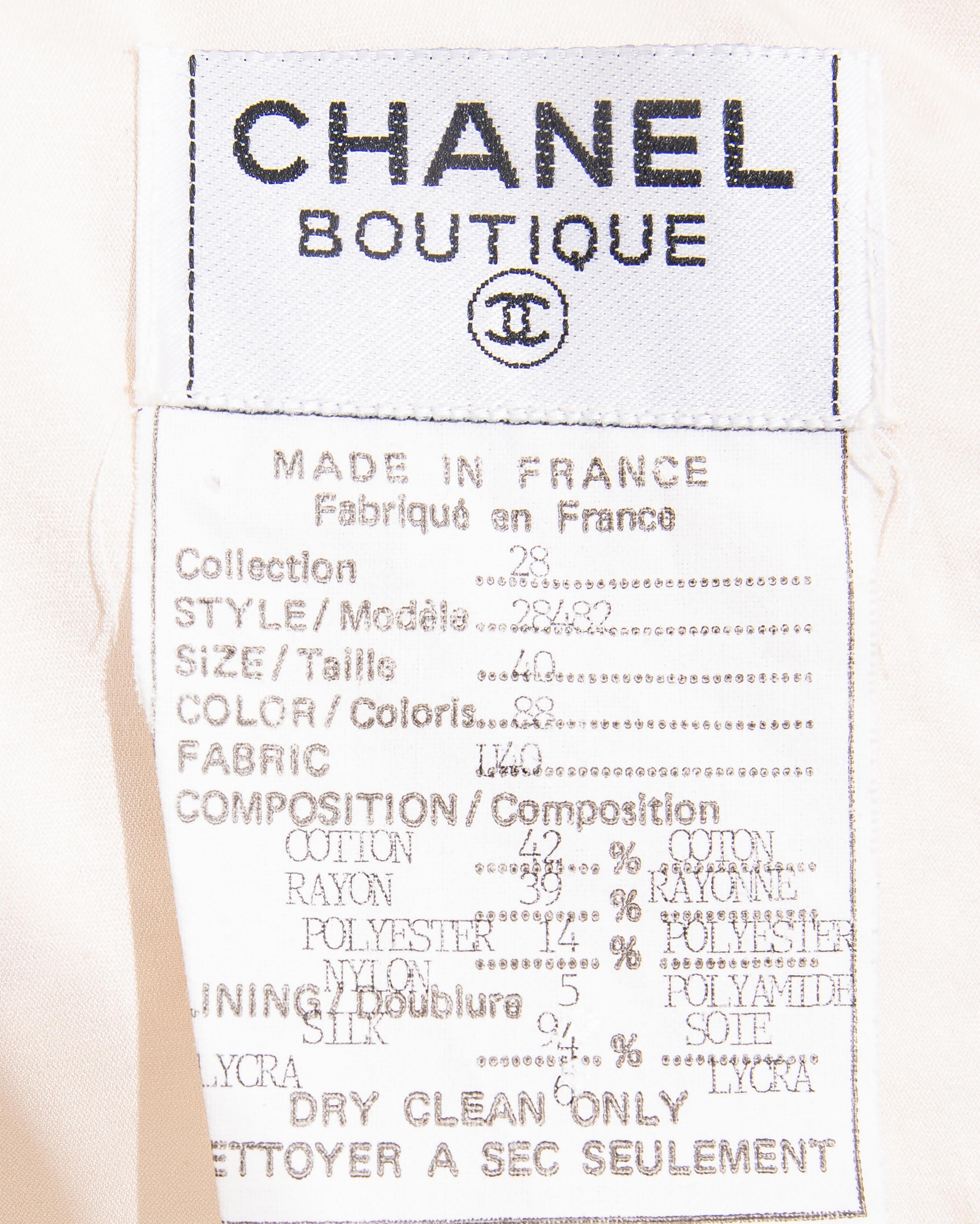 S/S 1992 Chanel by Karl Lagerfeld Robe fourreau métallisée au-dessus du genou 4