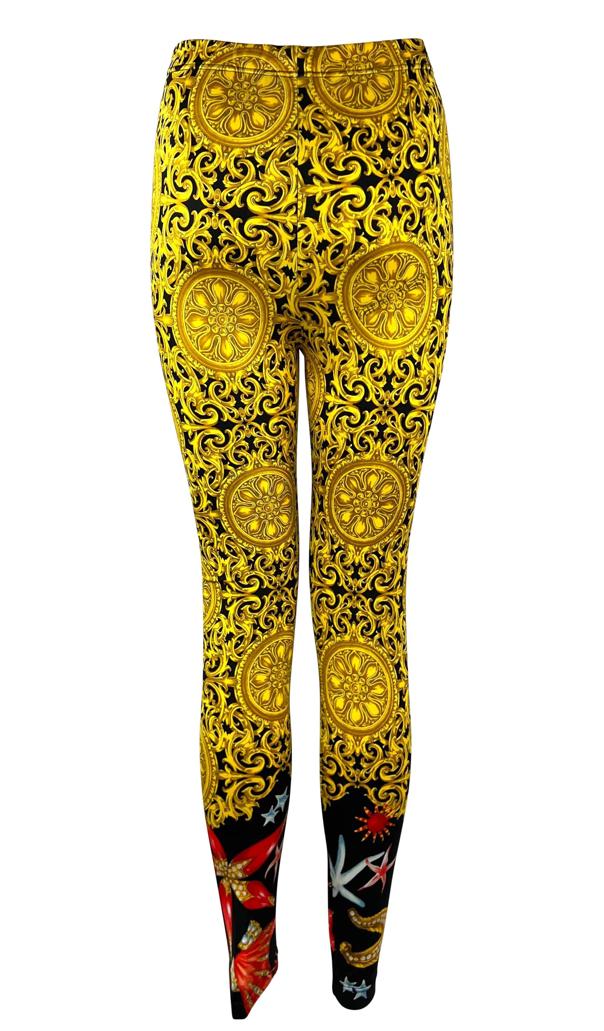 S/S 1992 Gianni Versace Baroque Tights à motif océanique en vente 2
