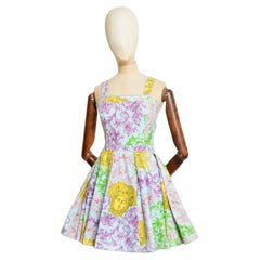 S/S 1992 Gianni Versace Baroque Pale blue Pastel rococo Tutu Cocktail Dress