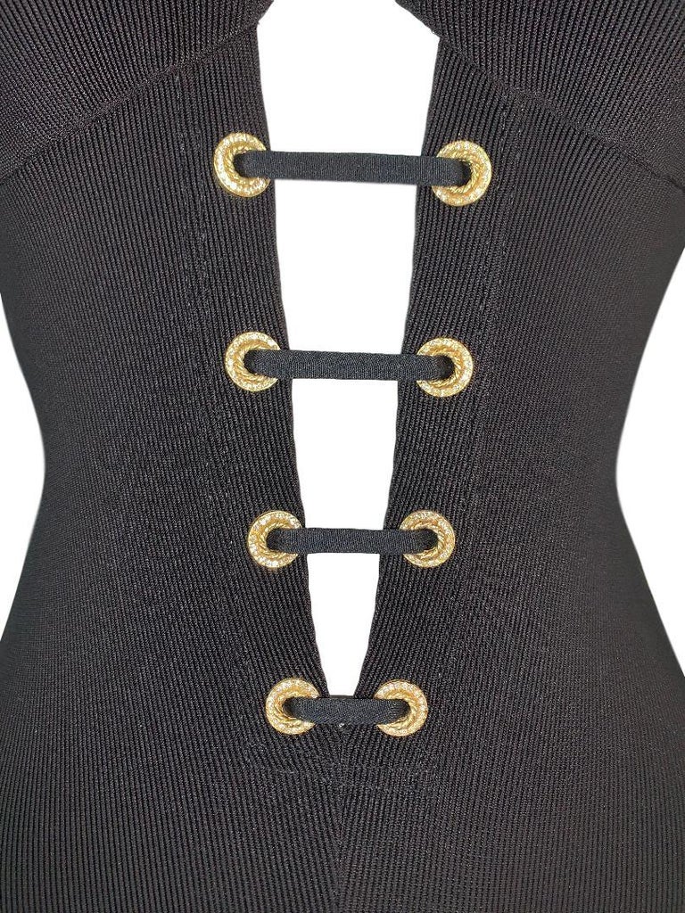 S/S 1992 Gianni Versace Black Plunging Corset Lace Up Jumpsuit at 1stDibs versace black