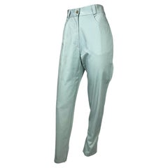 NWT S/S 1992 Gianni Versace Couture Baby Blue Cotton Medusa Jeans