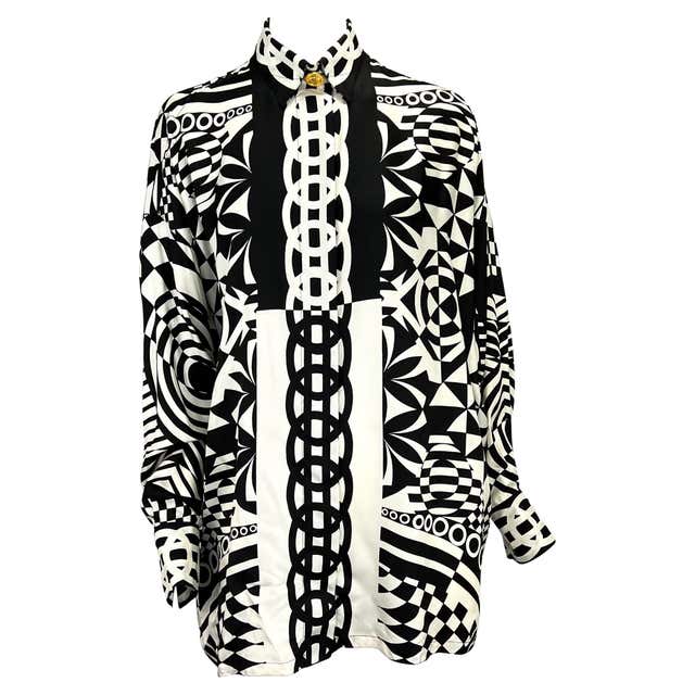 1992 GIANNI VERSACE COUTURE Beaded silk western shirt For Sale at 1stDibs
