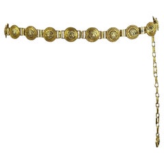 S/S 1992 Gianni Versace Runway Gold Tone Medusa Medallion Chain Belt