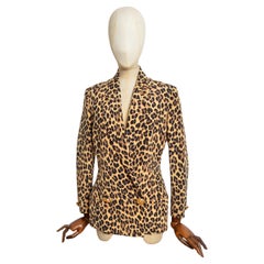 Gianni Versace, sfilata P/E 1992, blazer con stampa animalier leopardata - Giacca sartoriale