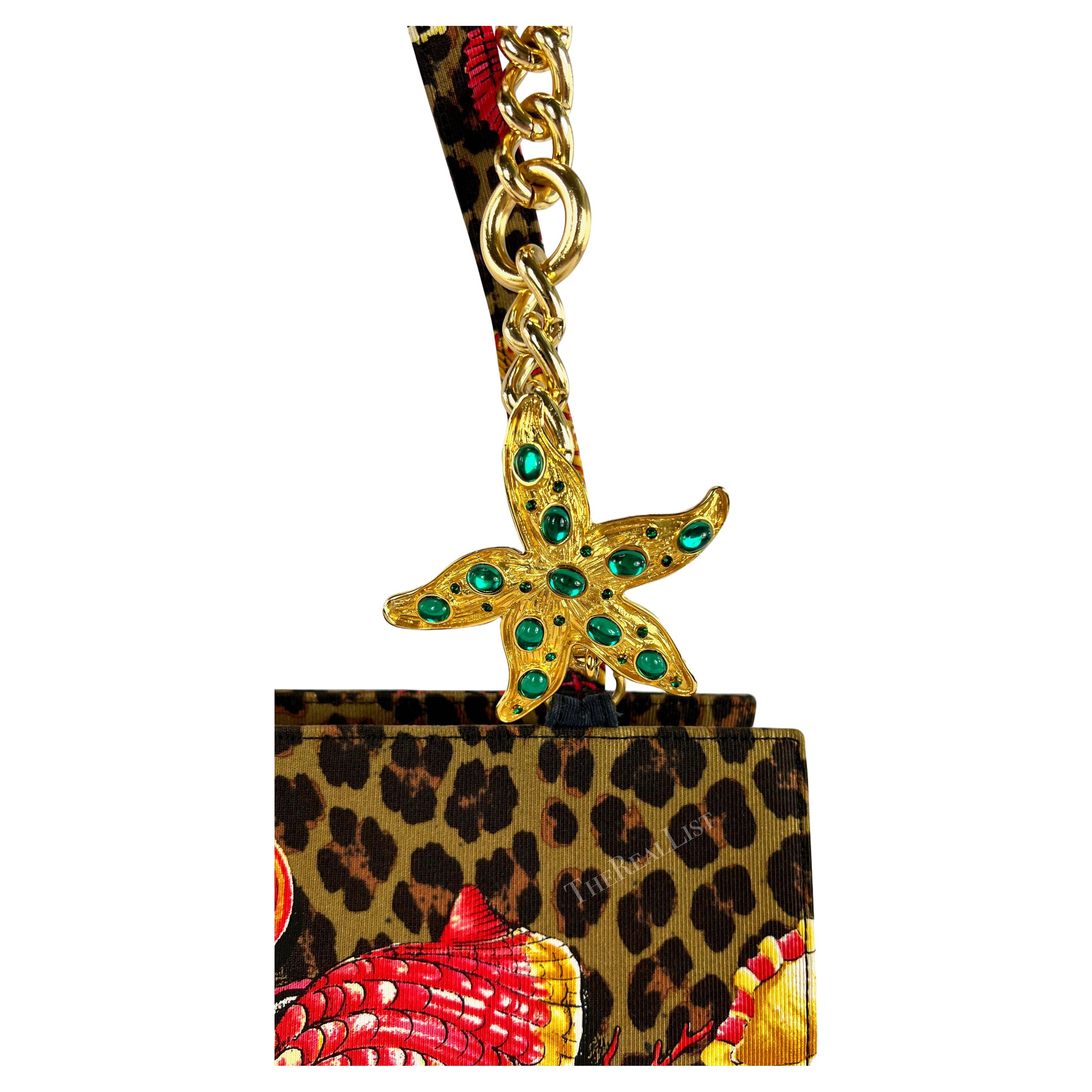 S/S 1992 Gianni Versace Runway Rhinestone Gold Shell Jewel Chain Crossbody Bag  For Sale 1