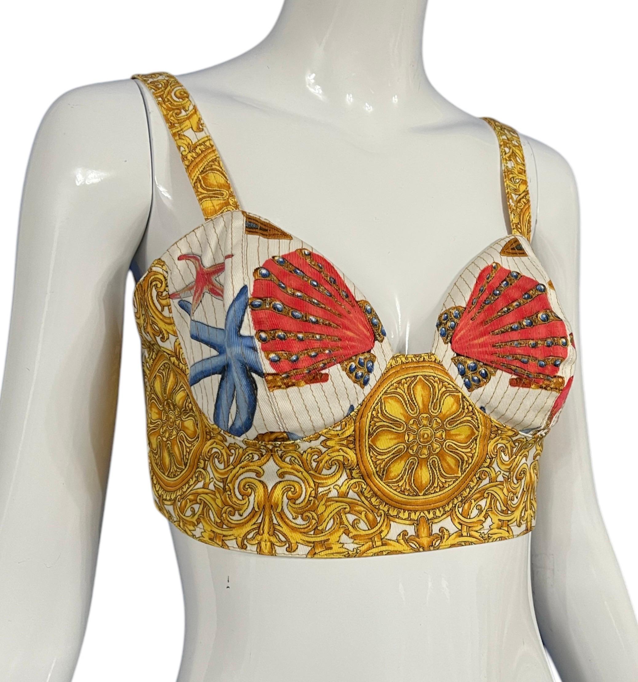 S/S 1992 Gianni Versace Seashell Starfish Bustier Top im Zustand „Hervorragend“ im Angebot in Concord, NC