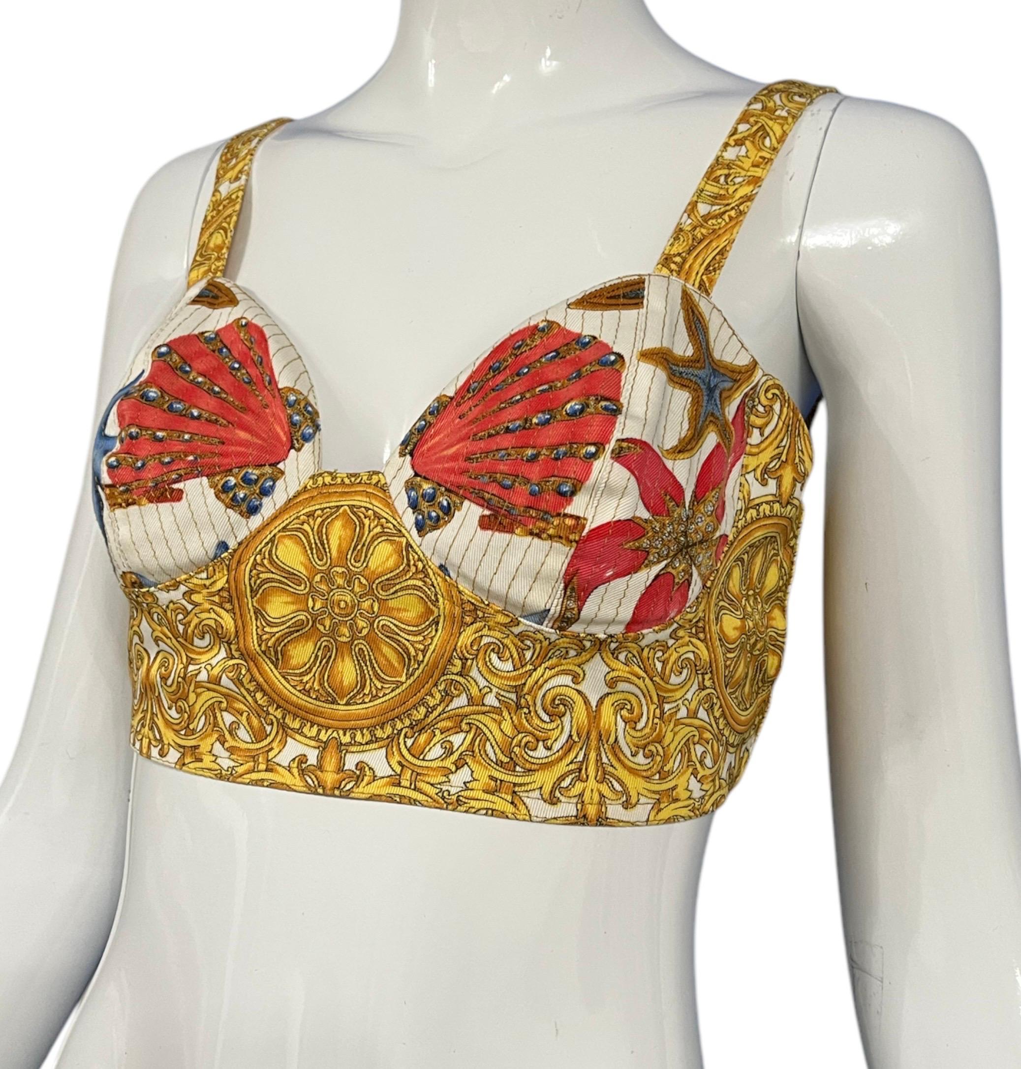 S/S 1992 Gianni Versace Seashell Starfish Bustier Top Damen im Angebot