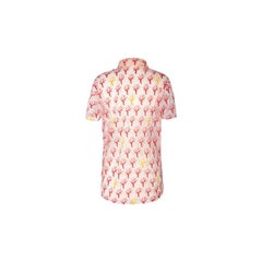 S/S 1992 Gianni Versace Sheer Coral Print Polo Top