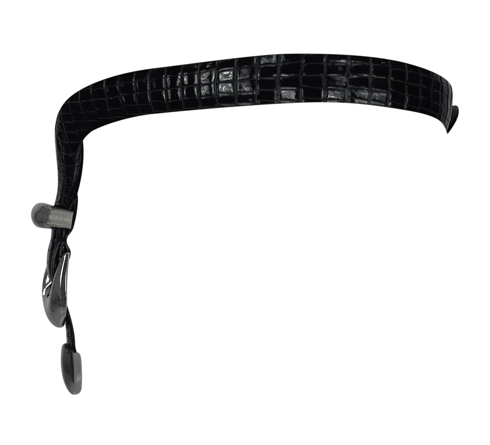 S/S 1992 Giorgio Armani Runway Lariat Style Faux Buckle Leather Waist Belt In Excellent Condition In West Hollywood, CA