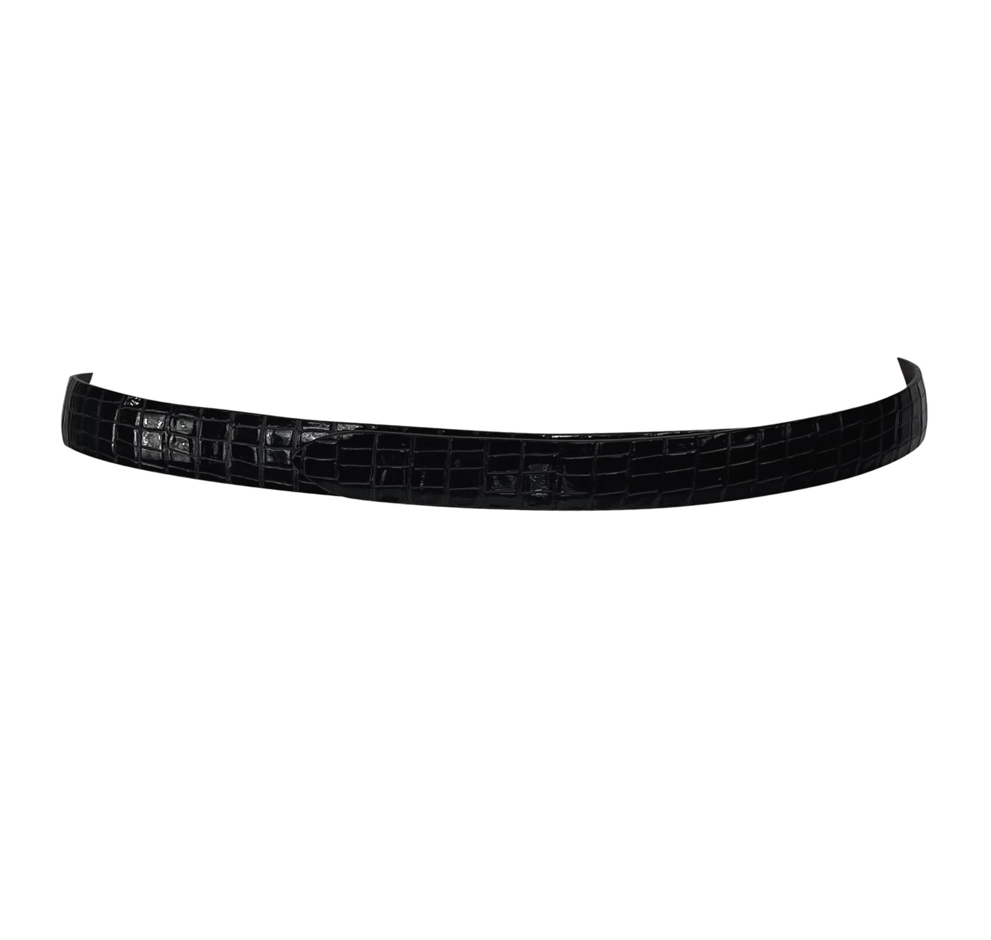 Women's S/S 1992 Giorgio Armani Runway Lariat Style Faux Buckle Leather Waist Belt
