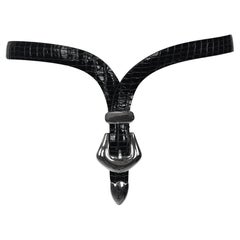 S/S 1992 Giorgio Armani Runway Lariat Style Faux Buckle Leather Waist Belt