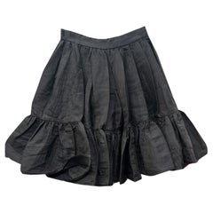 S/S 1992 Isaac Mizrahi Vintage Black Ruffled Mini Rodeo Skirt