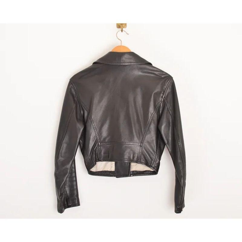 S/S 1992 Moschino Cheap & Chic Butter soft Black Leather Biker Jacket In Good Condition For Sale In Sheffield, GB