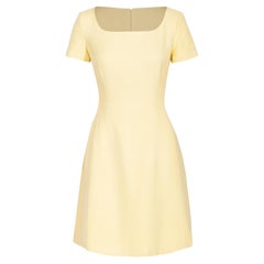 S/S 1992 Prada by Miuccia Prada Butter Yellow Short Sleeve Mini Dress