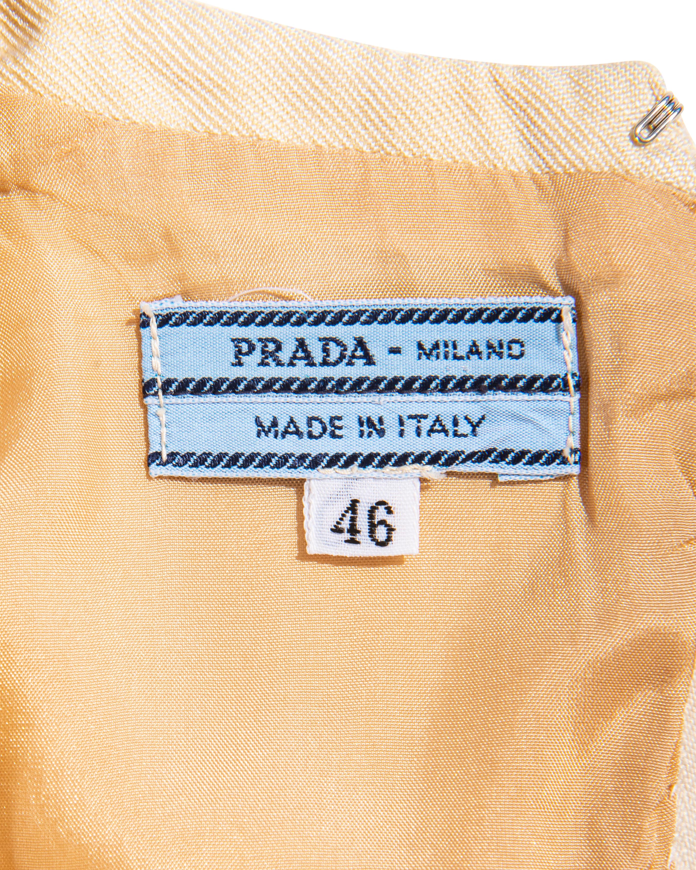 S/S 1992 Prada by Miuccia Prada Ecru Scoop Neck Mini Dress 4