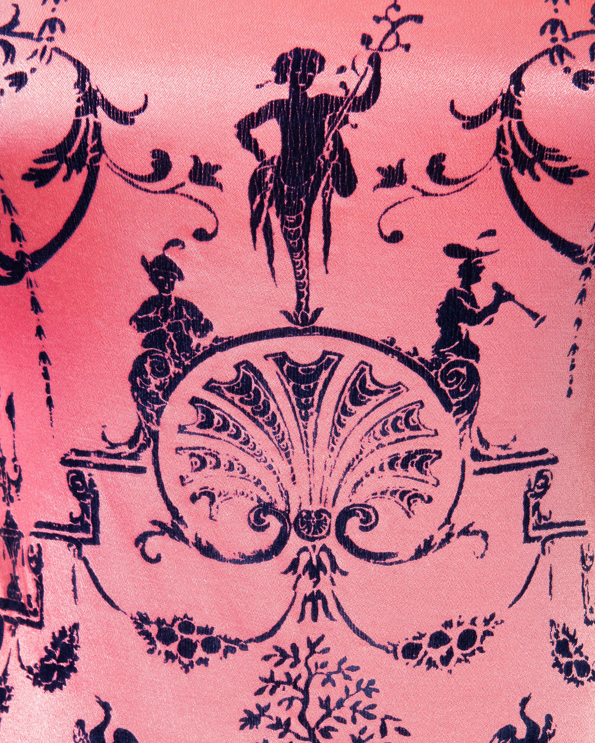 S/S 1992 Vivienne Westwood Pink Boulle Print Voided Velvet Bodysuit 2